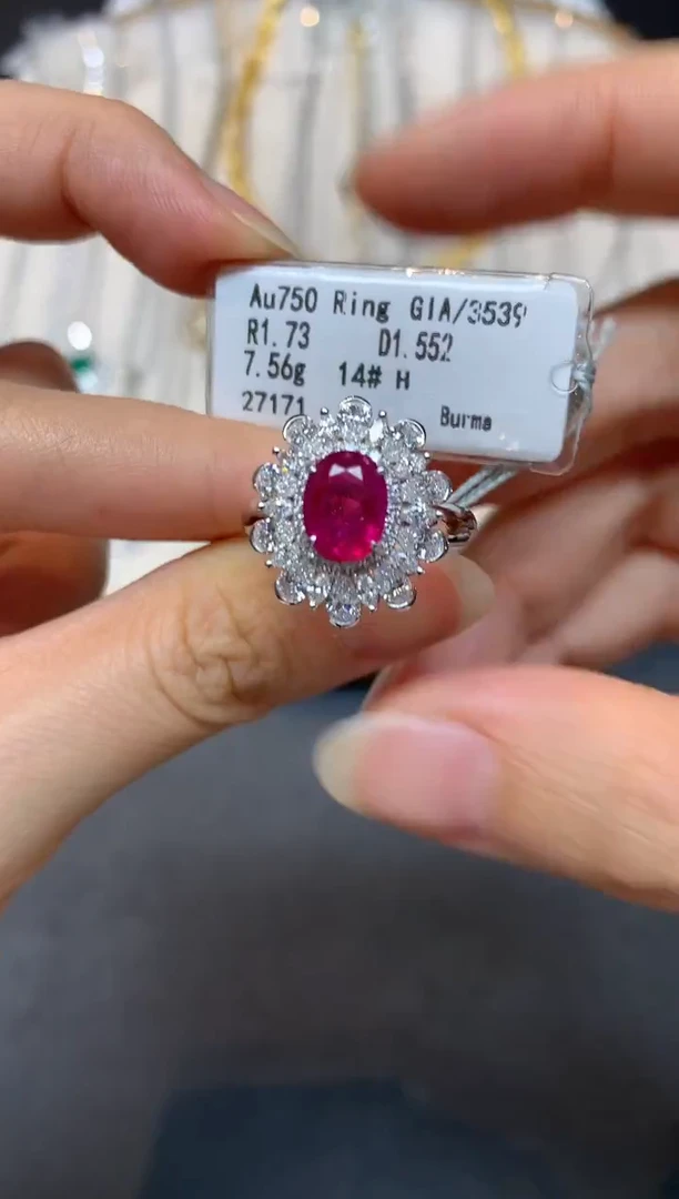 18K金镶嵌戒指定制红宝石S344|25000
