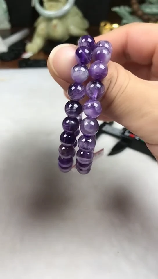 未镶嵌手链紫晶手串8+