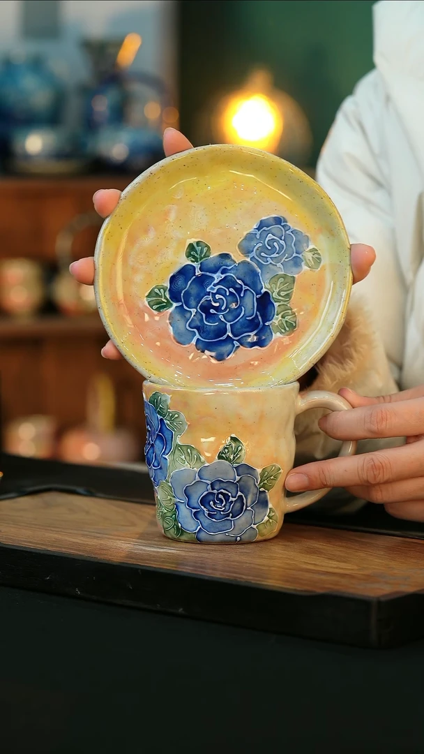 【闪购商品】杯手绘心瓷陶瓷浮力