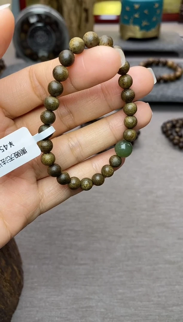 【闪购商品】沉香手串芽庄黄棋沉水老料06＋配饰单圈设计