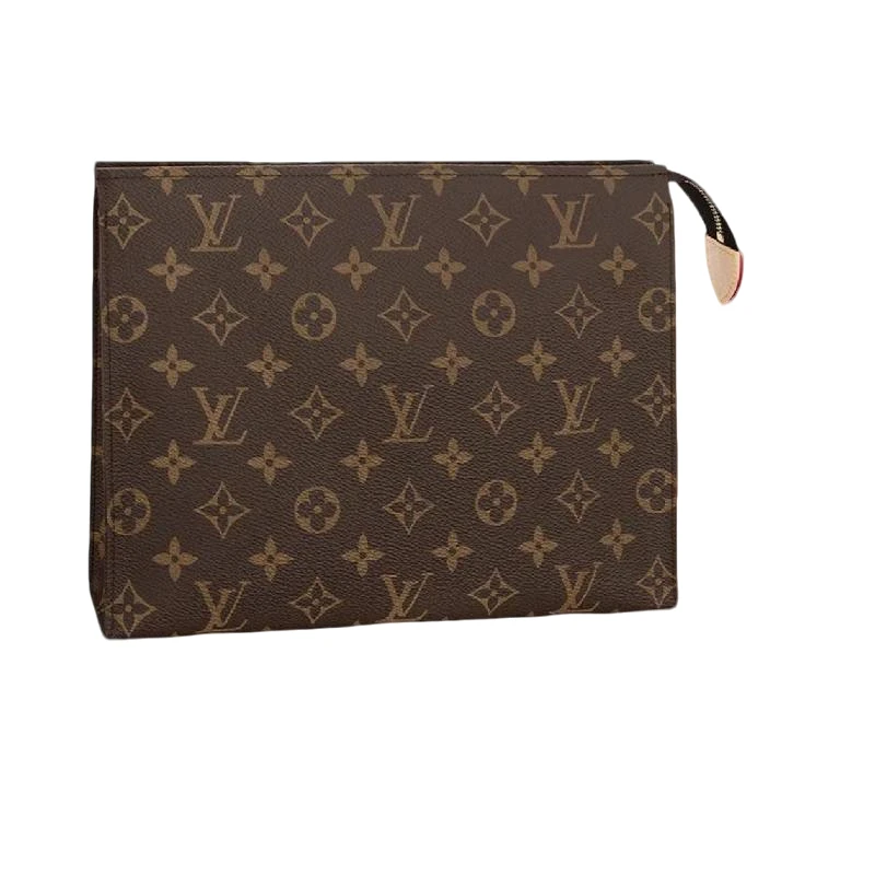 99新 LouisVuitton/路易威登 LV 洗漱包26配肩带棕老花
