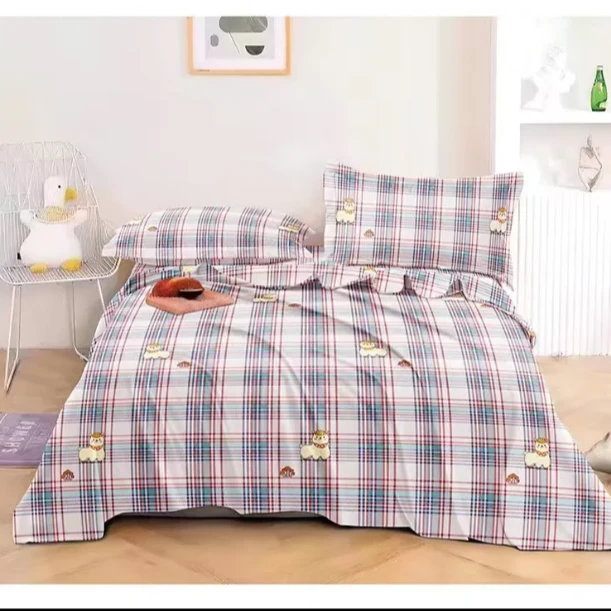 竹纤维床单凉席（欢乐羊-粉）尺寸2.4×2.4米夏季吸湿透气凉感软席