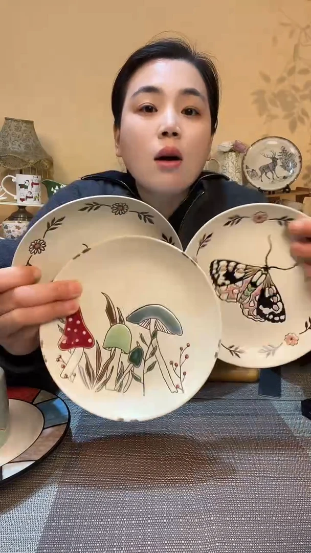 瓷片瑕疵款 随机4个6英寸碟子  介意勿拍