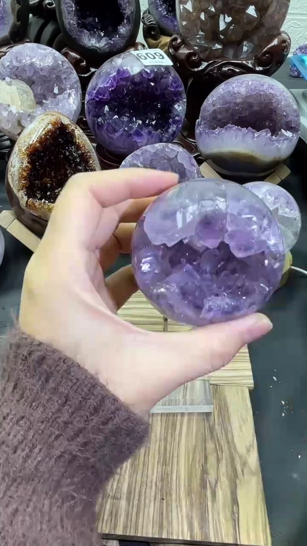 未镶嵌大型摆件（非配饰）紫晶613号开口笑