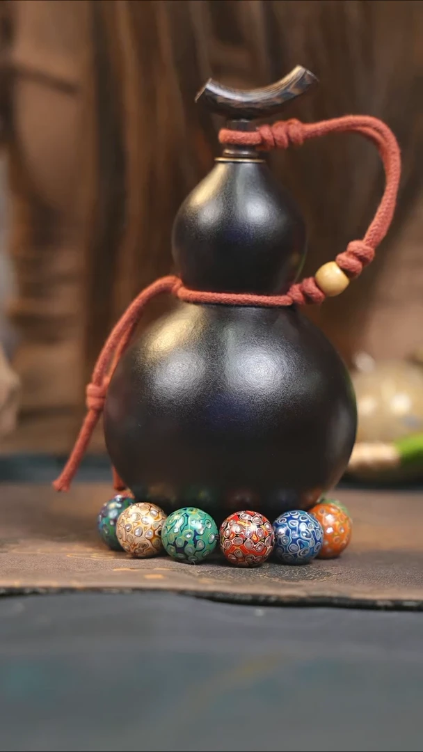 【闪购商品】WL194大漆酒葫芦不包手串及旋转底座