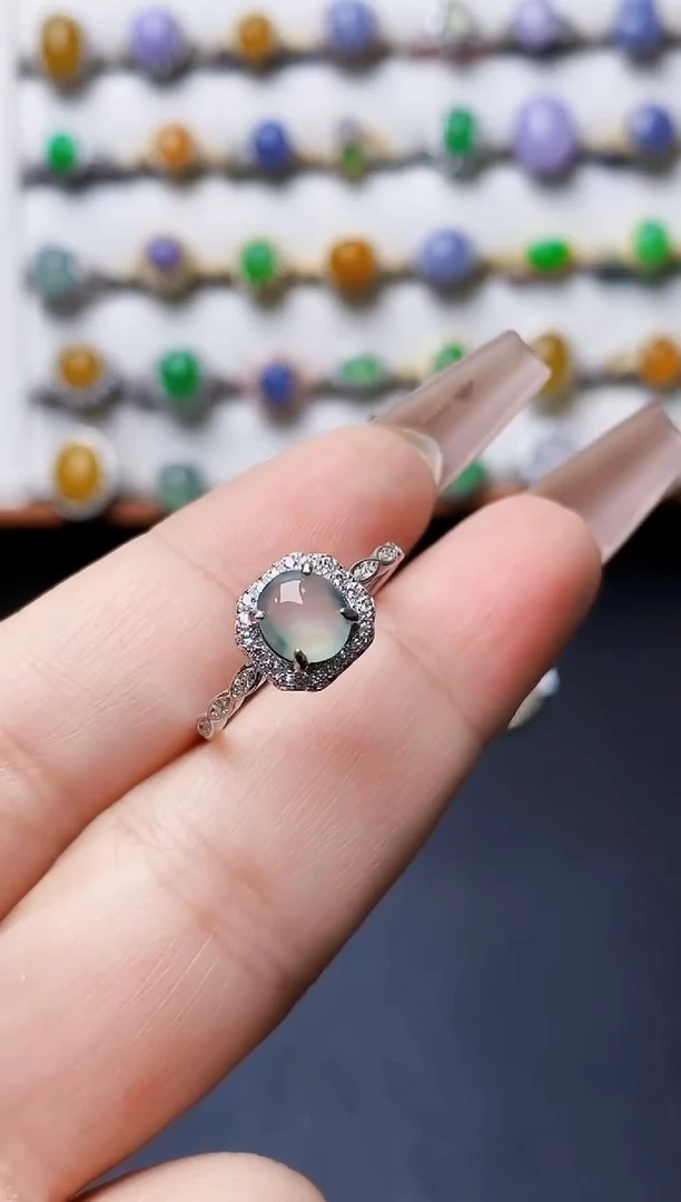 银S925镶嵌戒指翡翠1162