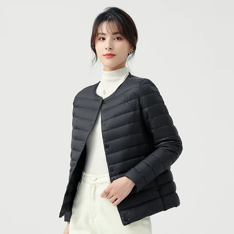 【反季清仓】女士轻薄羽绒服可内胆无领外套可V领一衣两穿