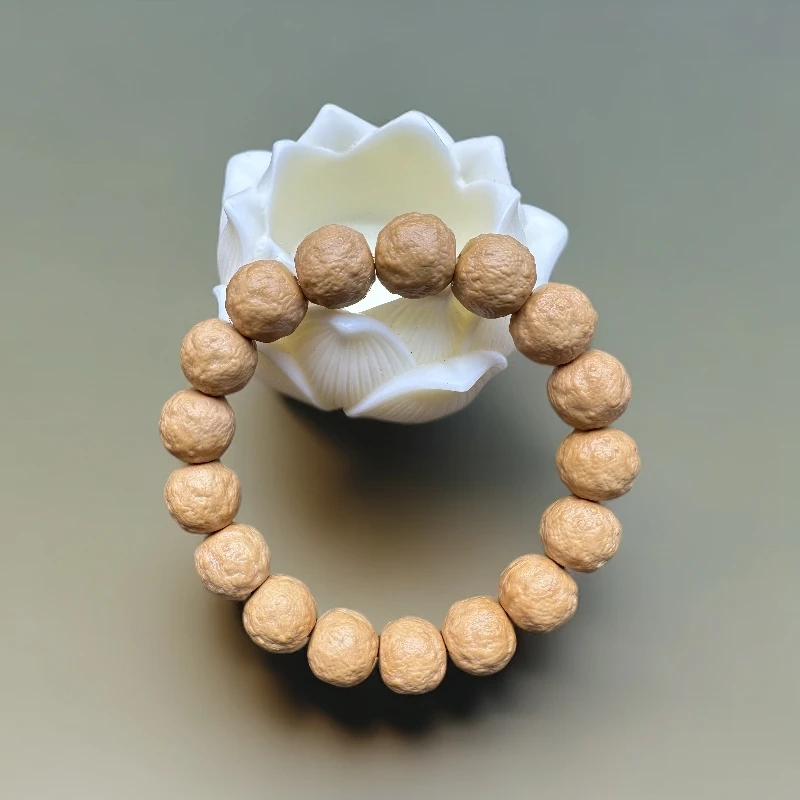 【鉴往出品】一级全品原皮原色猴头雕刻橘皮纹路手串