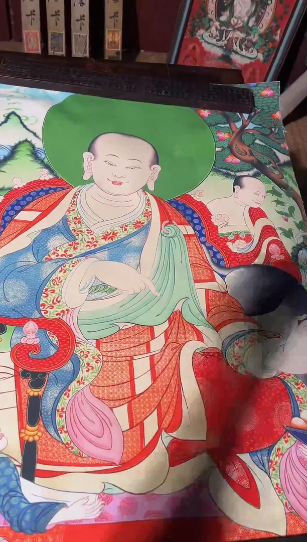 卷轴画菊菊唐卡tk160