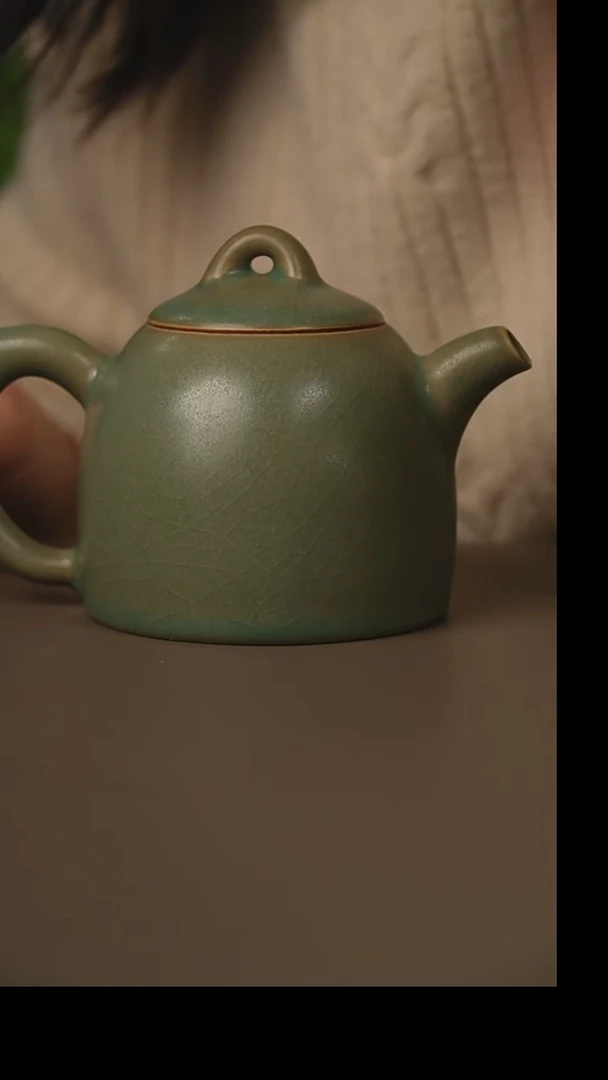 杯仿古柴烧秦权壶