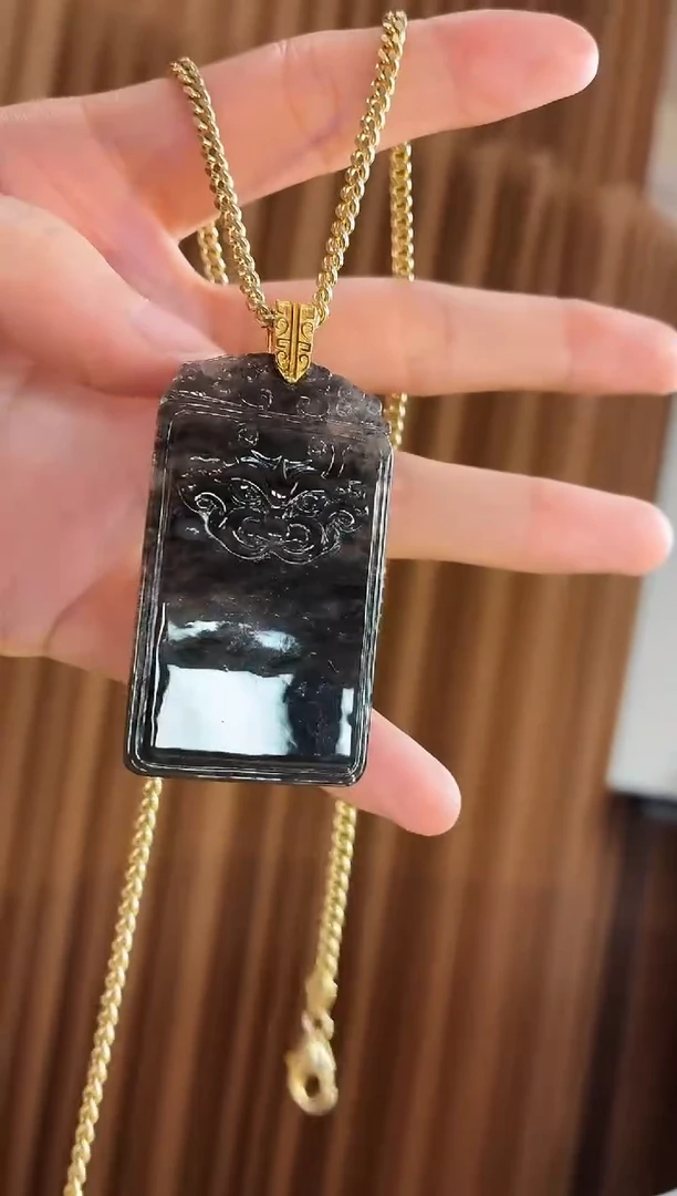 吊坠(不含链)18K金镶嵌翡翠吊坠