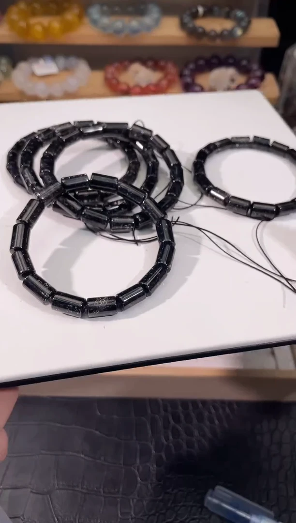 水晶手链未镶嵌黑发晶方糖手链多样性发一