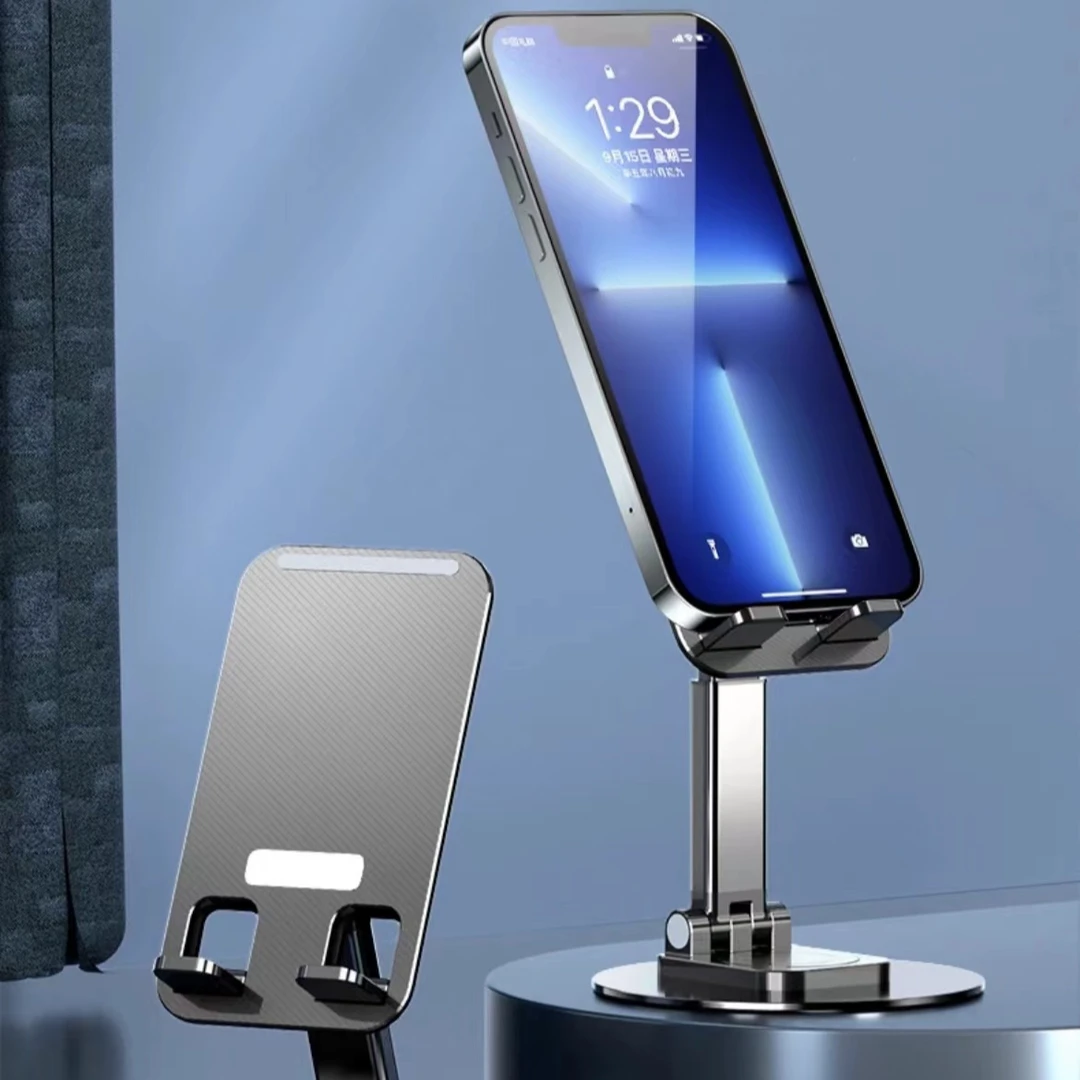 黑色合金手机支架便携可调节可折叠手机平板支架桌面通用神器