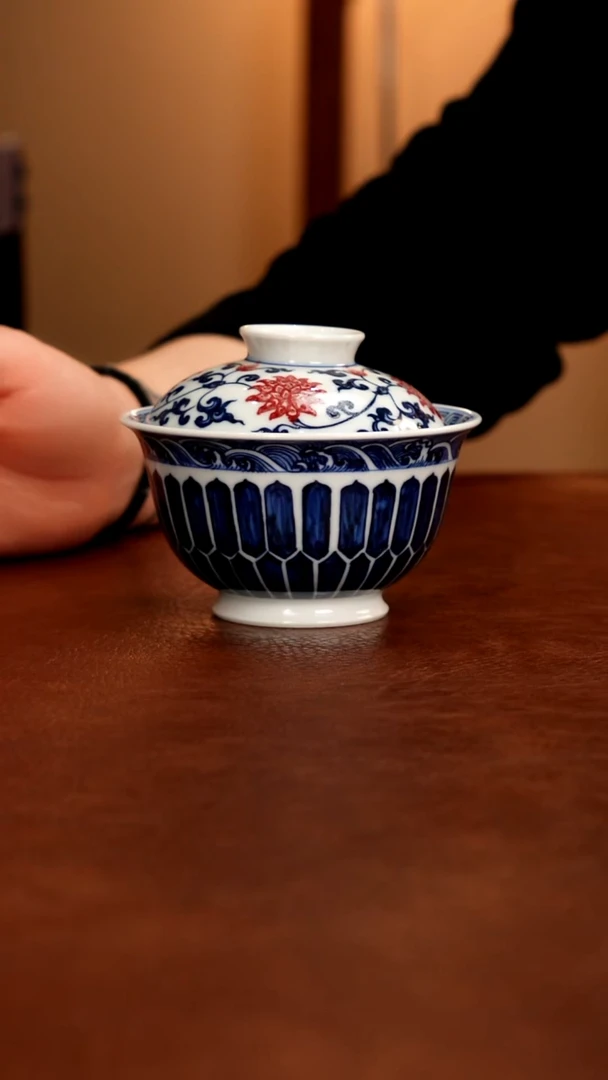 摆件陶景德镇瓷器，青花瓷手绘茶具~