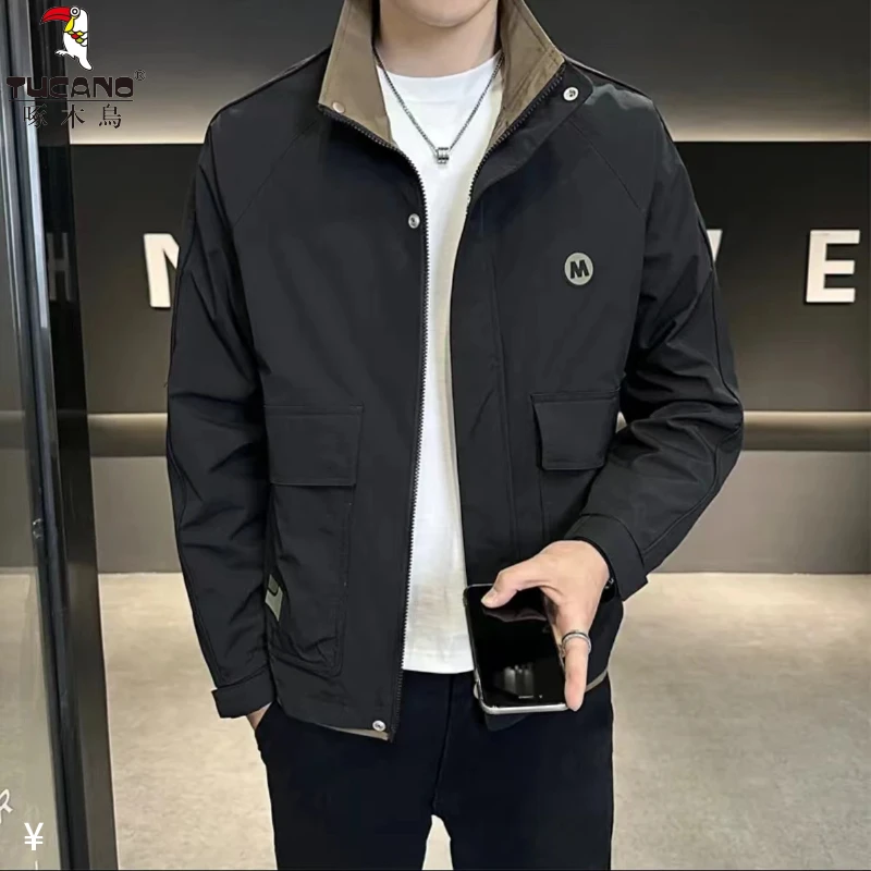 TUCANO/啄木鳥[高充棉]男士外套加棉加厚保暖舒适立领拼色夹克衫