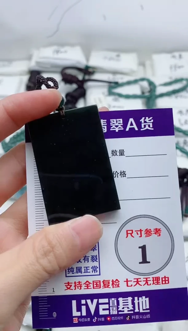 颈饰未镶嵌和田玉（墨玉）8