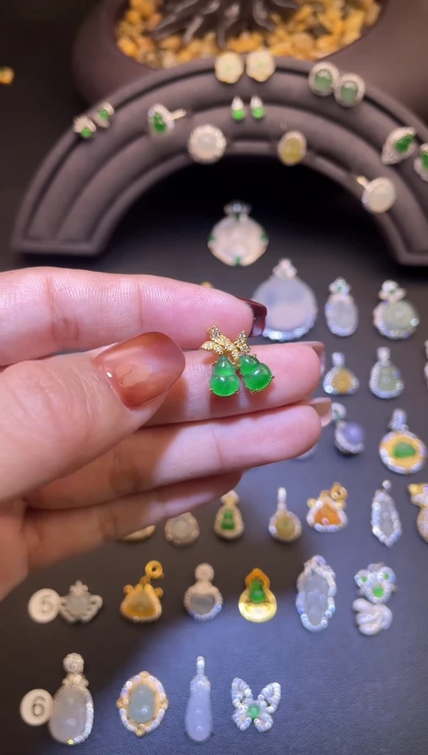 吊坠(不含链)银S925镶嵌翡翠1