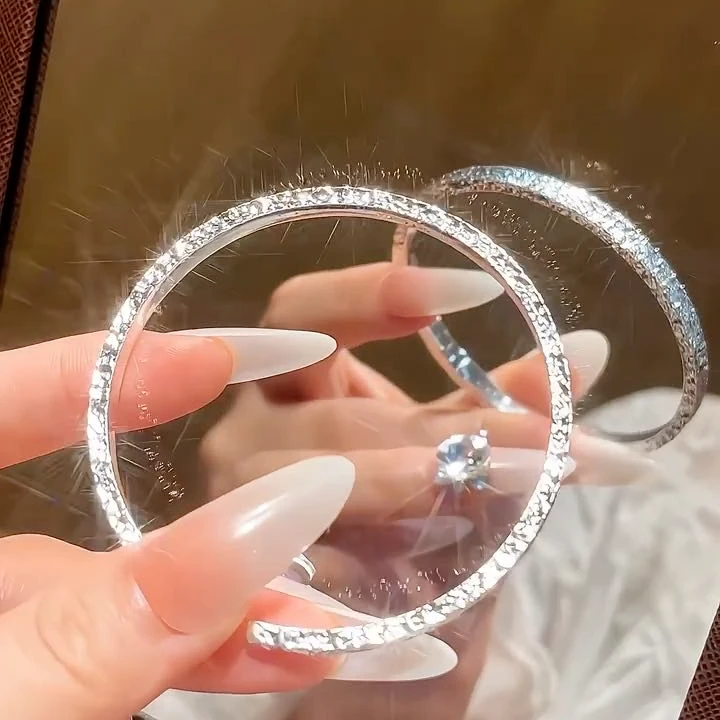 钛钢手镯 轻奢碎冰冰朴素美手镯简约轻奢小众设计感手环冷淡气质