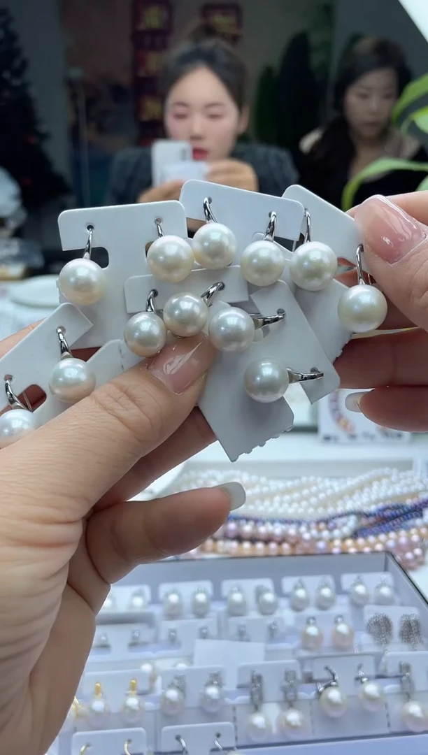 未镶嵌耳饰淡水珍珠白色系高跟鞋耳饰