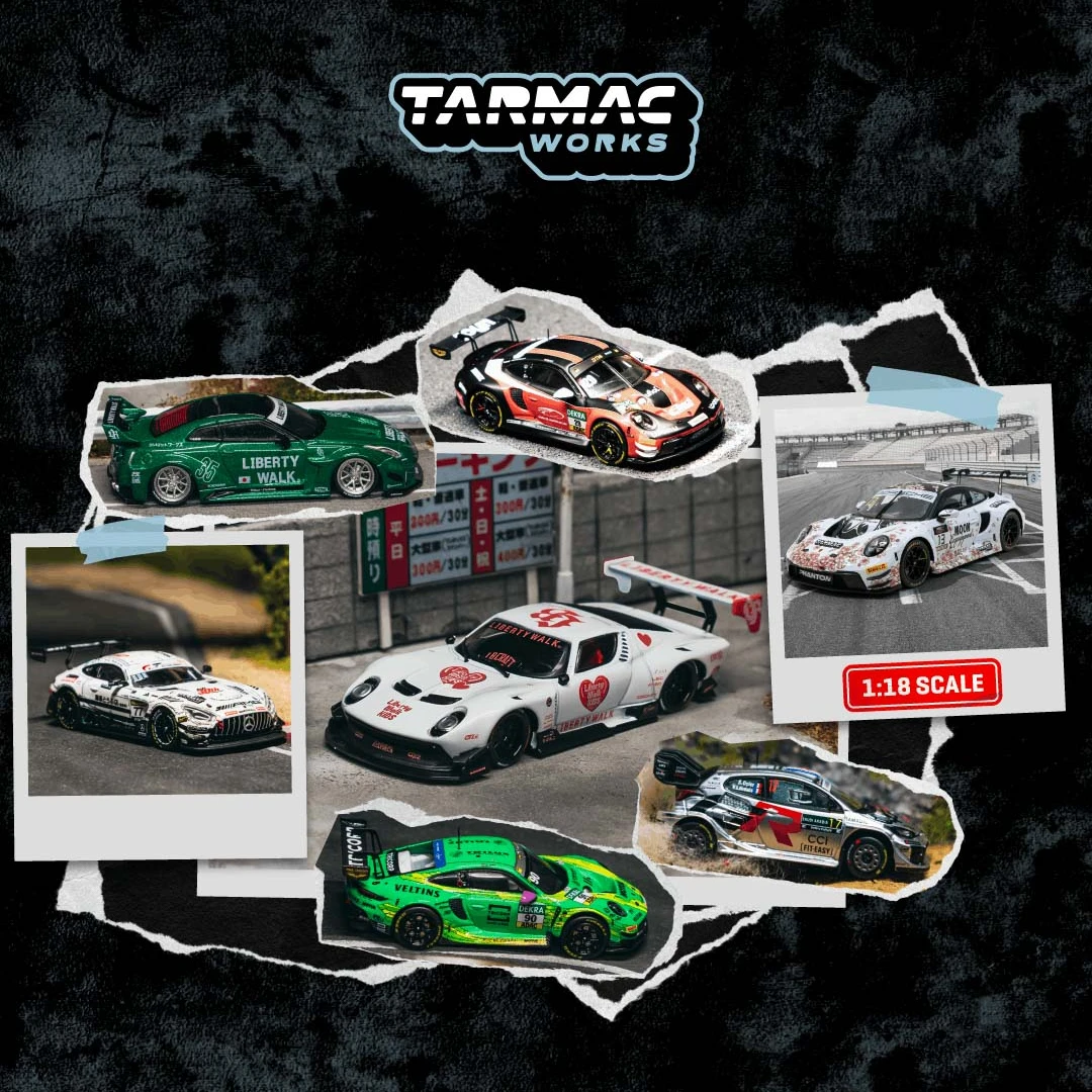 【TW】Tarmac Works 奔驰AMG GT3 保时捷911GT3R 1:64合金汽车模型