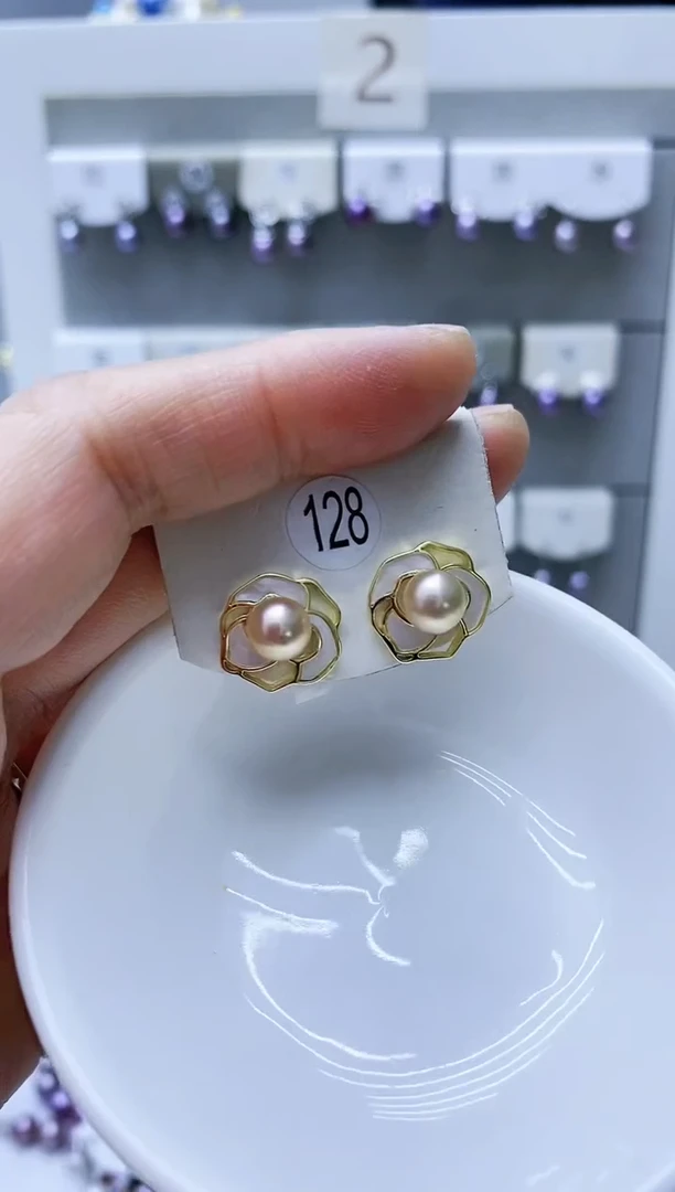 【闪购商品】淡水珍珠耳饰银S925镶嵌128