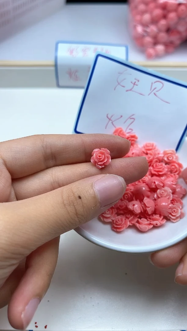 未镶嵌拼合珍珠（马贝珠）散珠C647 女皇 贝玫瑰 6个8.8元