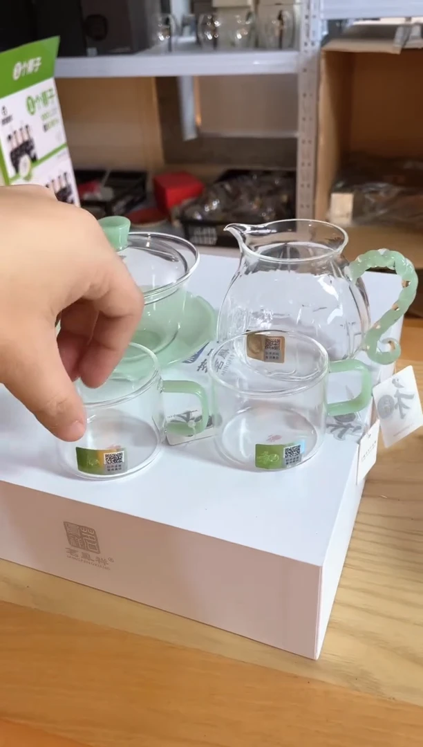 荷叶盖碗/浅玉+禾器/莲意茶海/浅玉+清禾杯/浅玉一对