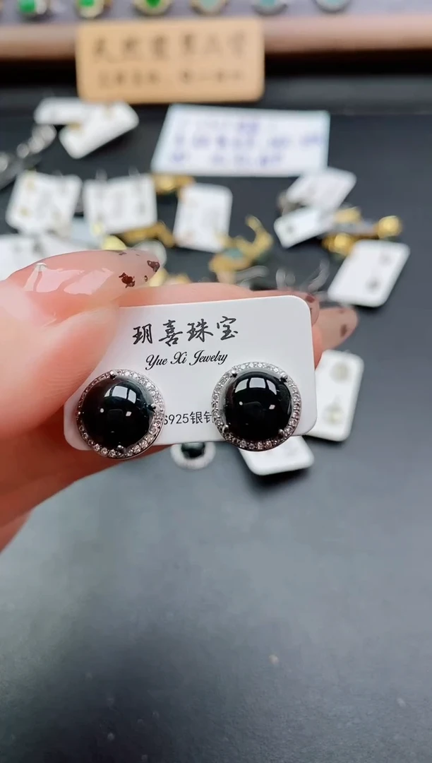 银S925镶嵌戒指翡翠1