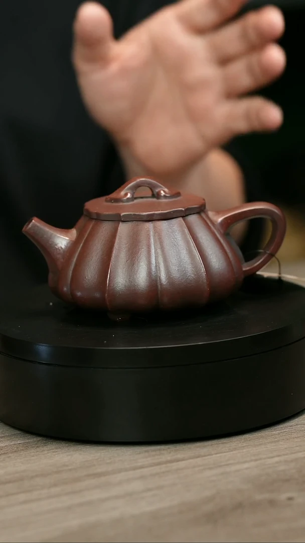 茶壶紫砂1***9H1391紫泥筋纹石瓢