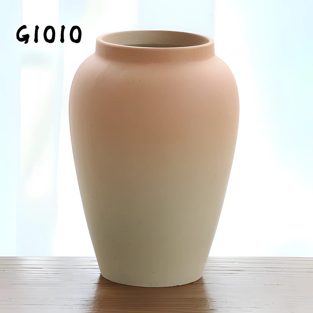 GIOIO中式大口径花器素烧陶瓷水培花瓶摆件陶罐复古干鲜花插花瓶