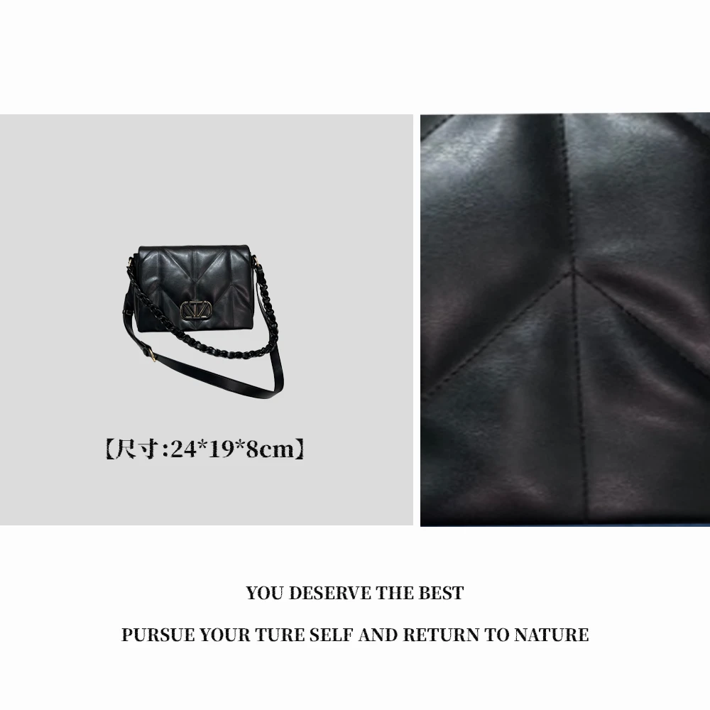 【特特甄选】ZT-95002-黑色黑色轻奢斜挎款文艺风单肩包