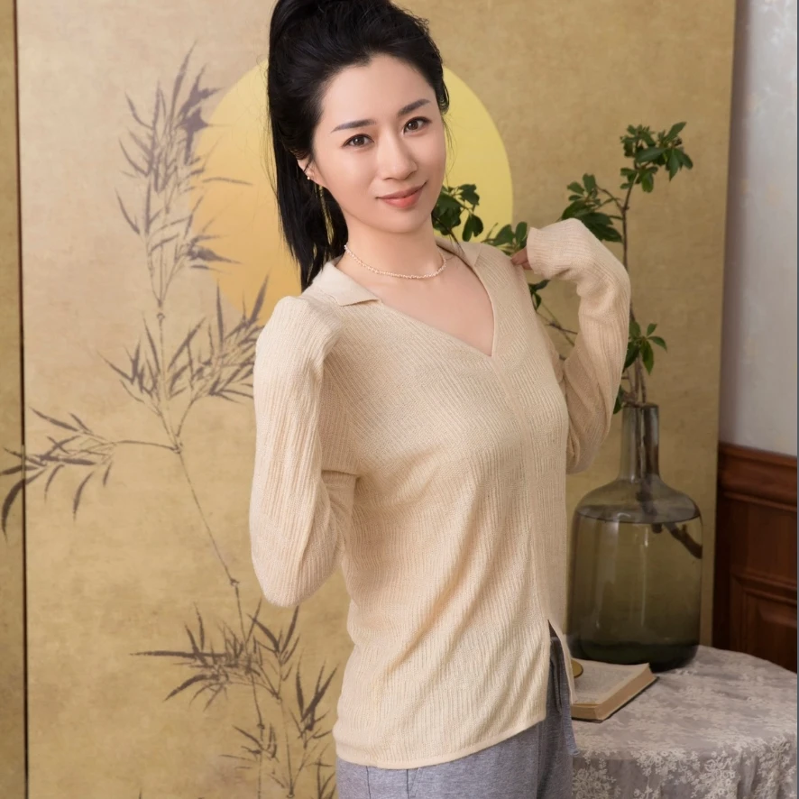 櫟丝御锦【样品无洗涤无挂牌】柞蚕丝针织衫百搭时尚气质舒适 26-31