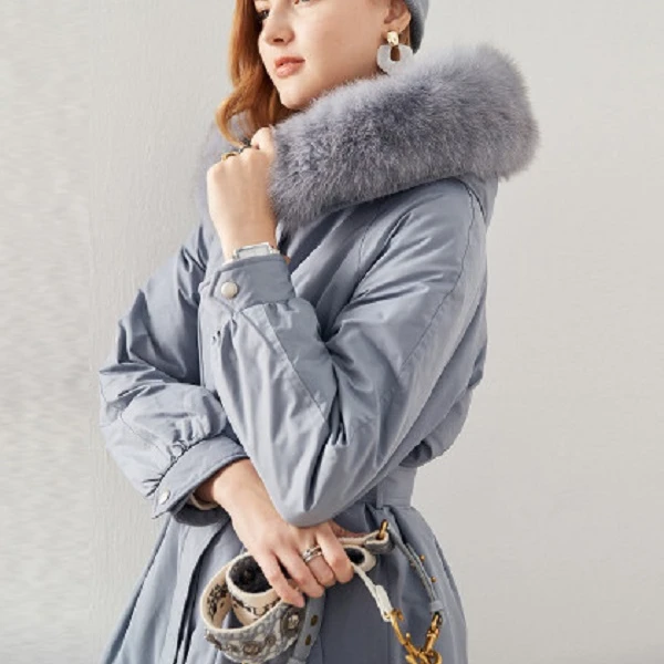 【派克服】保暖舒适中长款连帽棉服女 ET20292W（6879）