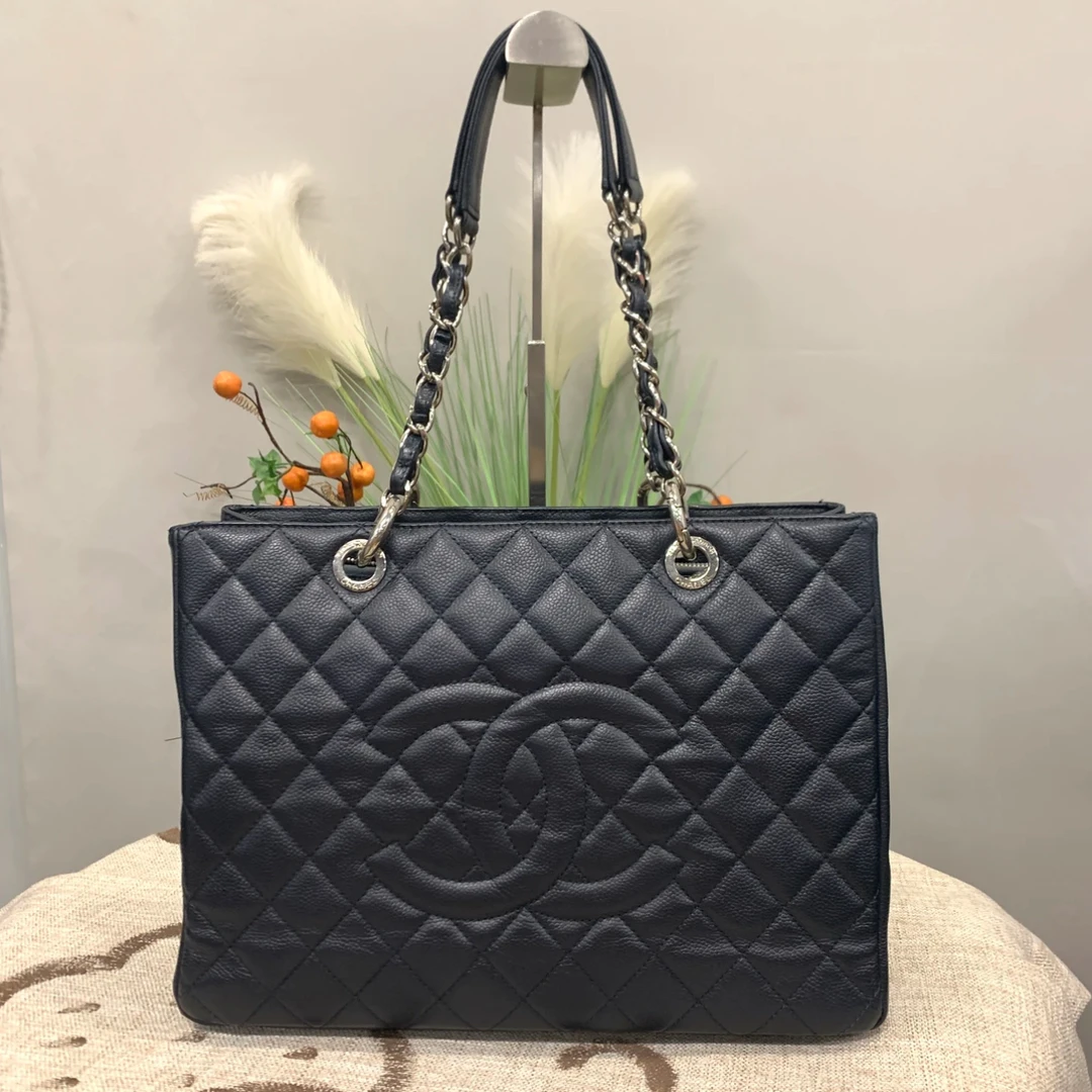 99新 Chanel/香奈儿 GST托特包/单肩包/黑银/女士包（E店）