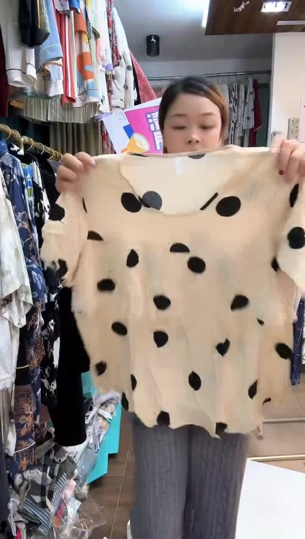 孤品 短袖长裤杏色波点xl