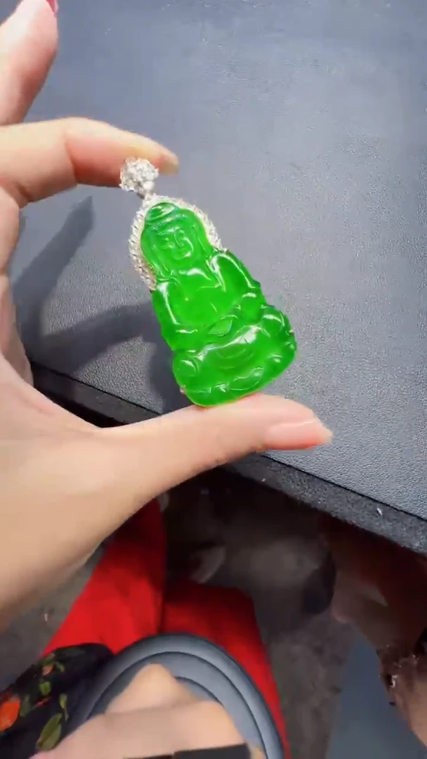 未镶嵌定制翡翠翡翠A货有轻微色差属于正常现象，观音多样性发货1