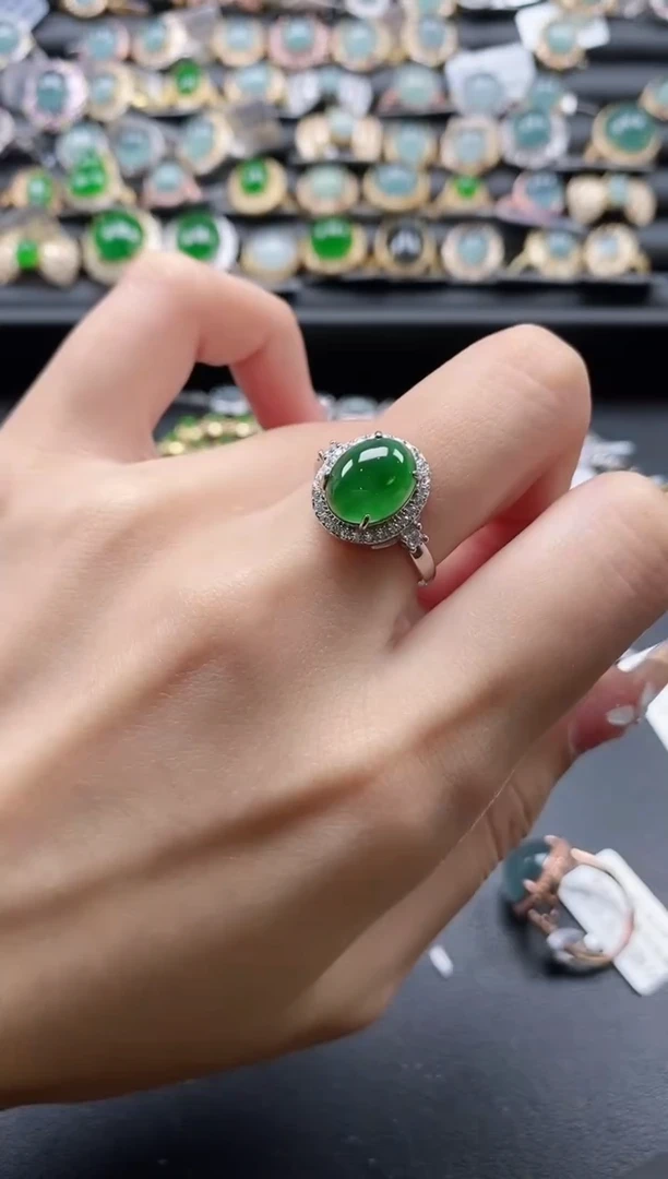 【闪购商品】翡翠戒指银S925镶嵌51511