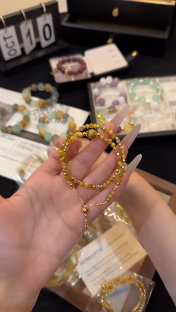 合金手链水晶金虎眼双圈x2925