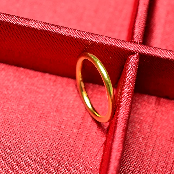 足银戒指 戒指 素圈戒指  简约金色传承磨砂