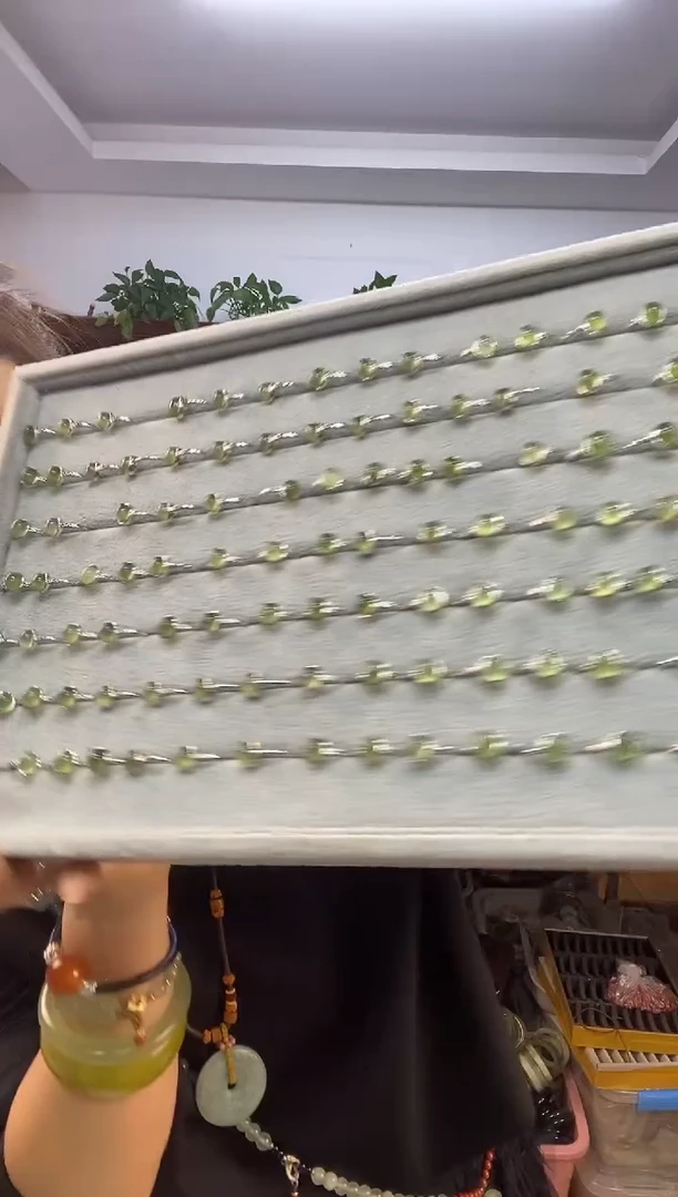 未镶嵌蛇纹石玉戒指多样性随机发一