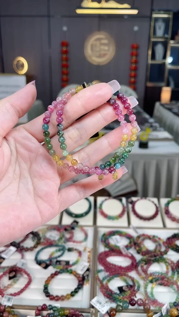 未镶嵌老矿碧玺单圈手串4mm+碧玺hon多样性发一条