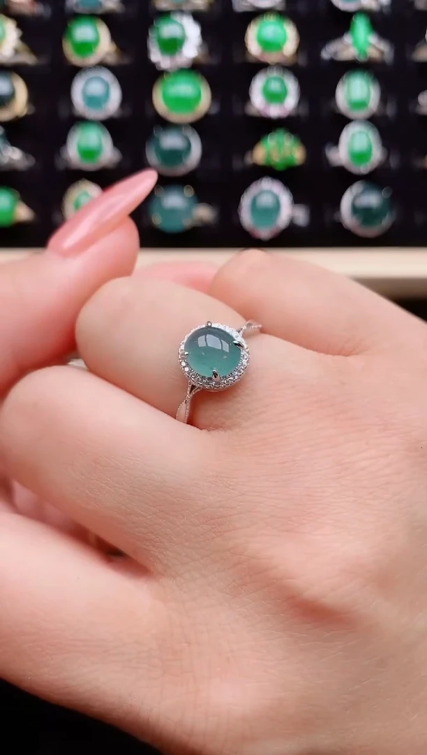 【闪购商品】翡翠戒指银S925镶嵌587500