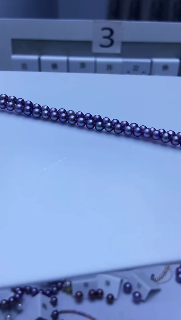 颈饰银S925镶嵌淡水珍珠紫珠baby