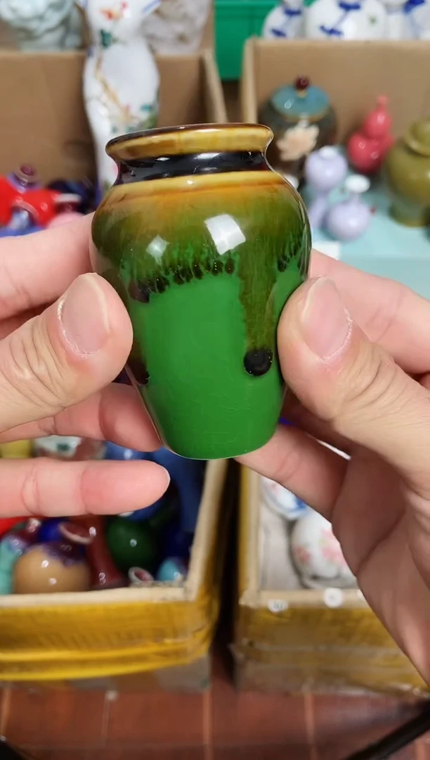 【闪购商品】摆件2.1晚景德镇手工陶瓷摆件-自然流釉