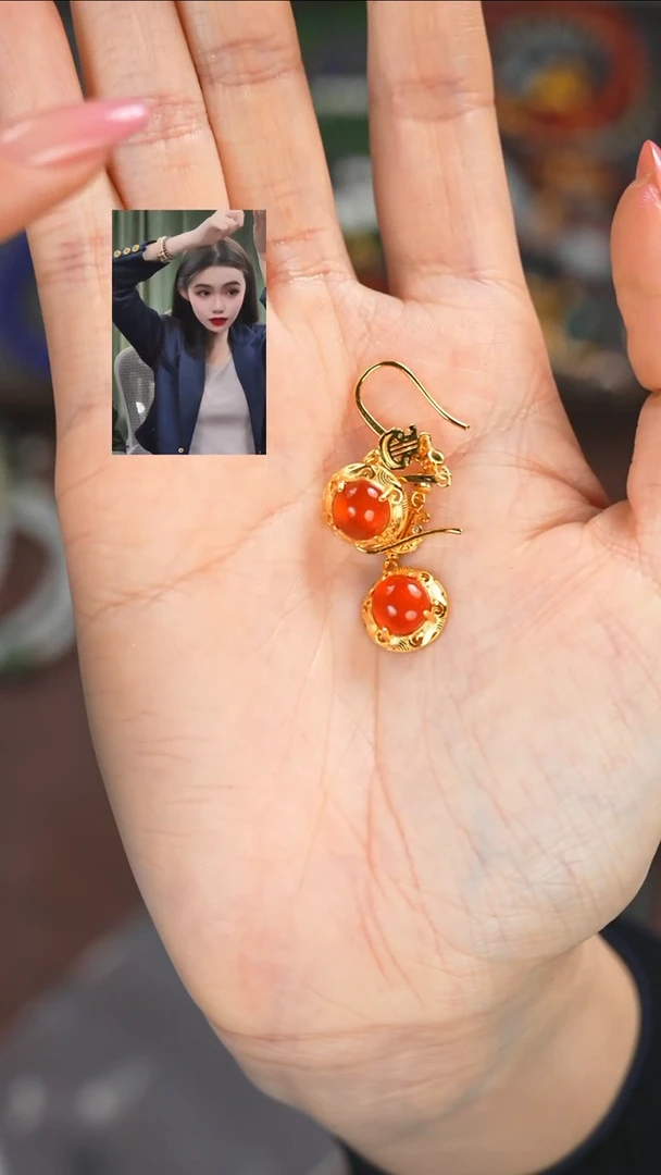 【闪购商品】南红玛瑙耳饰未镶嵌11111111111