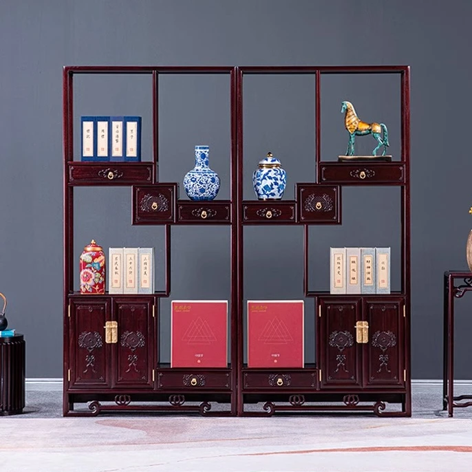 铭天下赞比亚血檀中式博古架实木非洲小叶紫檀多宝阁玄关架置物