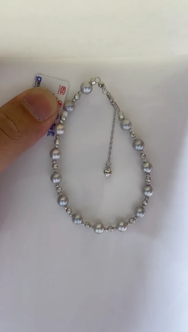 海水珍珠银S925镶嵌手链清货