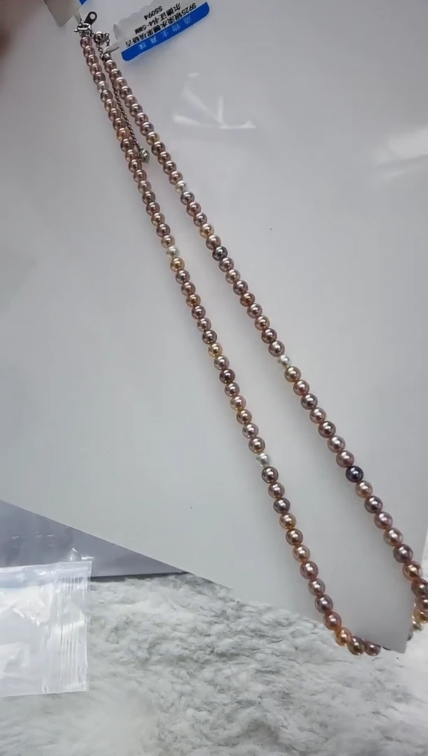 【闪购商品】淡水珍珠DA银S925镶嵌ss094 项链带大证4