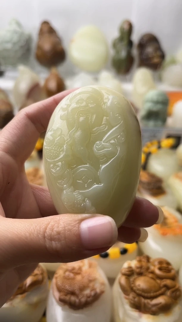 石材古青石棉纹正常不退换财神