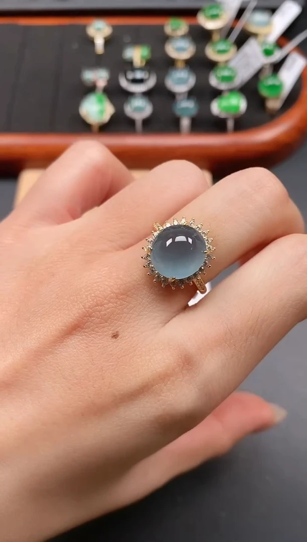 银S925镶嵌戒指翡翠11